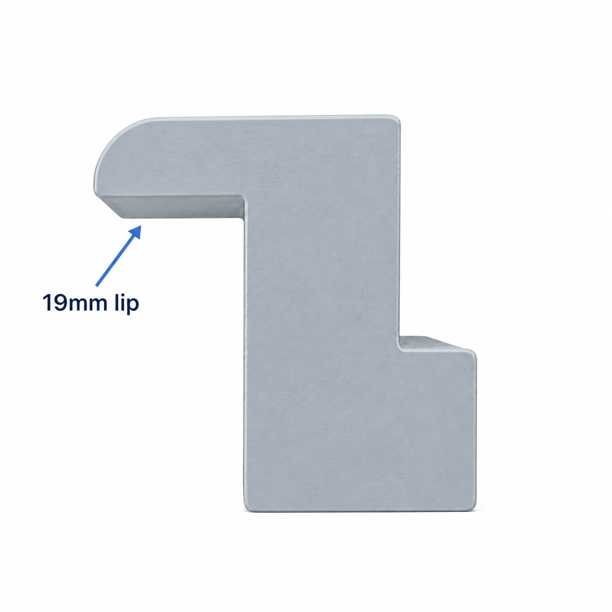 Blue Small Z Frame cross-section with an arrow identifying the 19mm lip